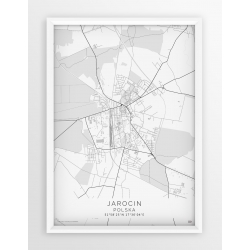 Plakat mapa JAROCIN - linia WHITE