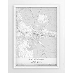 Plakat mapa WEJHEROWO- linia WHITE
