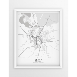Plakat mapa SEJNY - linia WHITE PASSE-PARTOUT