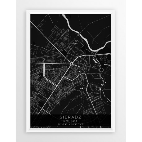 Mapa plakat SIERADZ - linia BLACK