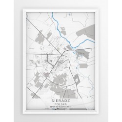 Mapa plakat SIERADZ - linia BLUE/GRAY
