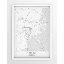Plakat mapa TUCHOLA - linia WHITE PASSE-PARTOUT