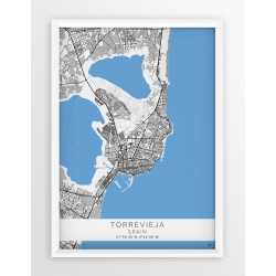 Plakat, mapa TORREVIEJA - linia BLUE